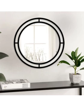 Bubble Megapap aluminium wall mirror in black color 57x2x57cm.