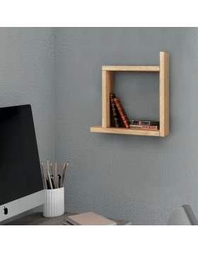 Box Megapap melamine wall shelf in oak color 30x22x30cm.