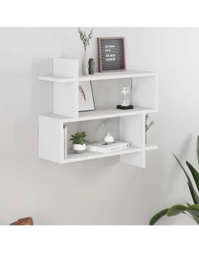 Paralel Megapap melamine wall shelf in white color 70x22x65cm.