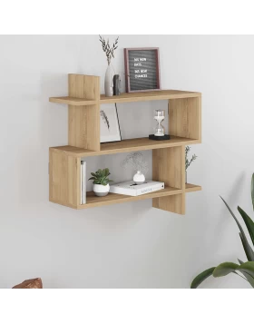 Paralel Megapap melamine wall shelf in natural beech color 70x22x65cm.