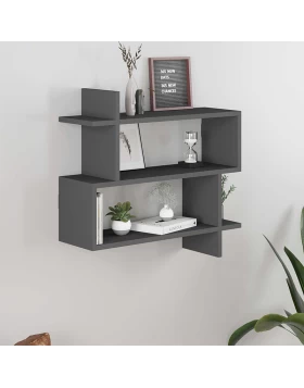 Paralel Megapap melamine wall shelf in anthracite color 70x22x65cm.