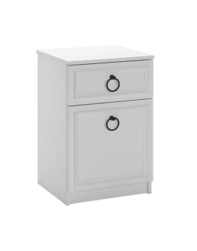 Hampton Megapap melamine nightstand in white color 40x38x63cm.