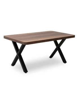 Jeremy Megapap metallic - Mdf coffee table in walnut color 100x60x45cm.