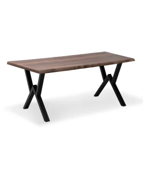 Walter Megapap Mdf/metallic table in walnut color 140x80x75cm.