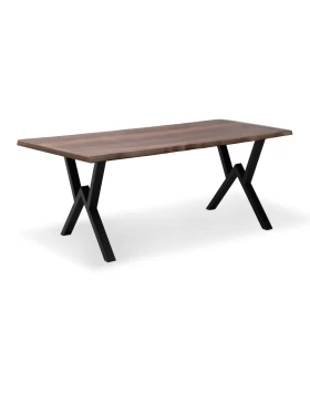 Walter Megapap Mdf/metallic table in walnut color 160x80x75cm.