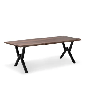 Walter Megapap Mdf/metallic table in walnut color 200x100x75cm.