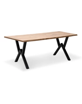 Walter Megapap Mdf/metallic table in acacia color 160x80x75cm.