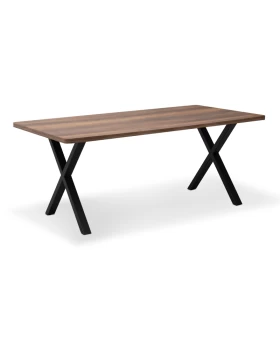 Jeremy Megapap Mdf/metallic table in walnut color 160x80x75cm.