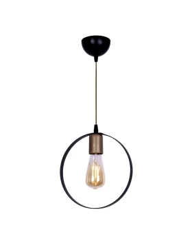 Liona Megapap E27 metallic ceiling light in black color 25x10x70cm.