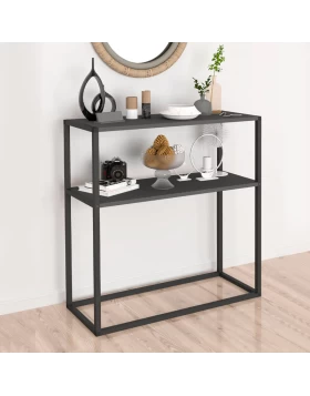 Castel Megapap metal - melamine console in black - anthracite color 90x33,5x90cm.