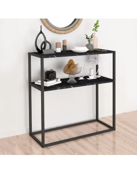 Castel Megapap metal - melamine console in black marble effect color 90x33,5x90cm.