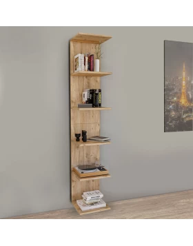 Ogden Megapap melamine bookcase in pine oak color 34,5x30x180cm.