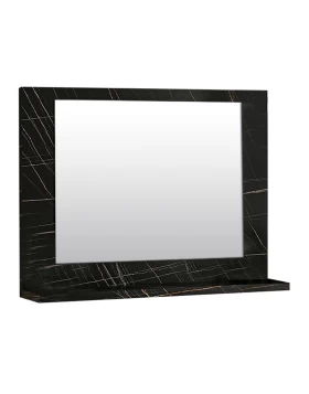 Devlin Megapap melamine bathroom mirror in black marble effect color 60x10x45cm.