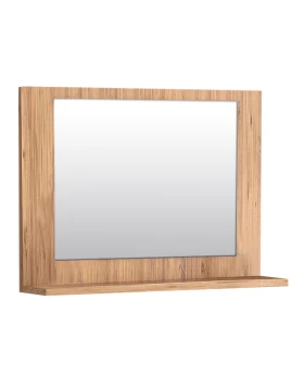 Devlin Megapap melamine bathroom mirror in pine oak color 60x10x45cm.