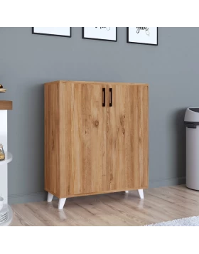 Lilly Megapap melamine kitchen/bathroom cabinet -  shoe rack in pine oak color 72x32,5x88cm.