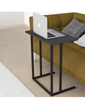 Jango Megapap metallic - melamine side table in black - anthracite color 60x35,5x65,5cm.