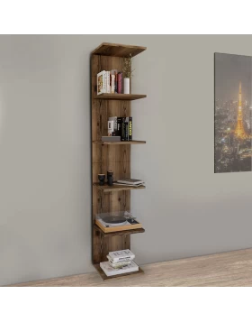 Ogden Megapap melamine bookcase in smoked walnut color 34,5x30x180cm.