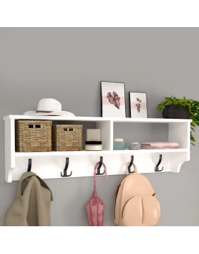 Ottila Megapap melamine wall hanger in white color 120x22x37cm.