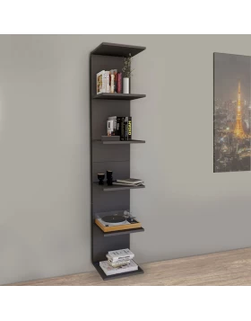 Ogden Megapap melamine bookcase in anthracite color 34,5x30x180cm.