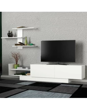 Egemen Megapap melamine TV unit in white color 180x32x40cm