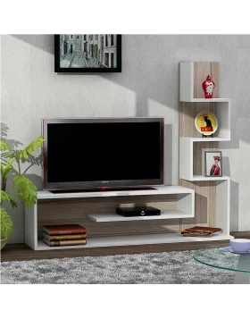 Meteni Megapap melamine TV stand in white - cordoba color 149,5x29x120cm.