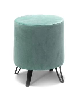 Carmen Megapap velvet stool in mint color 40x40x40cm.