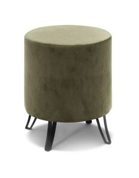 Carmen Megapap velvet stool in dark green color 40x40x40cm.