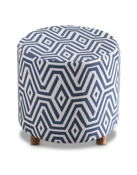 Begon Megapap fabric stool in blue - white color 40x40x40cm.