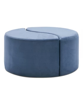 Alis Megapap velvet stool in blue color 80x80x40cm.