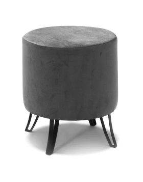 Carmen Megapap velvet stool in grey color 40x40x40cm.