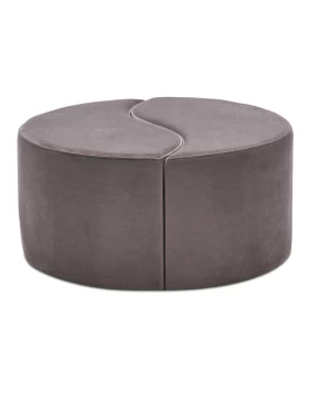 Alis Megapap velvet stool in light grey color 80x80x40cm.