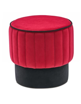 Rose Megapap velvet stool in red color 40x40x40cm.