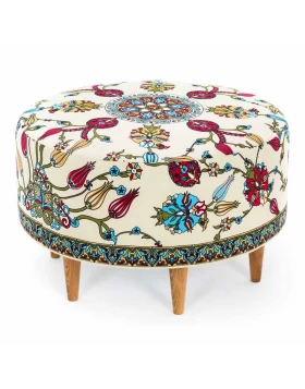 Rimini Megapap fabric stool multicolor 65x65x40cm.