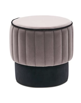 Rose Megapap velvet stool in grey color 40x40x40cm.