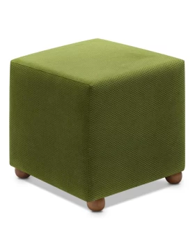 Ranma Megapap fabric stool in green color 40x40x40cm.