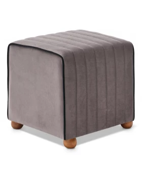 Mona Megapap velvet stool in grey color 40x40x40cm.