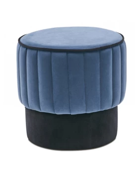 Rose Megapap velvet stool in blue color 40x40x40cm.