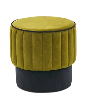 Rose Megapap velvet stool in green color 40x40x40cm.