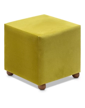 Ranma Megapap fabric stool in olive color 40x40x40cm.