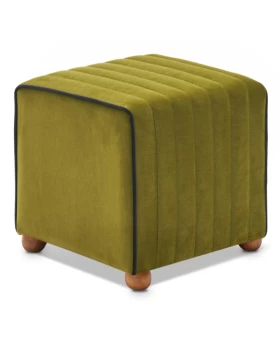 Mona Megapap velvet stool in green color 40x40x40cm.