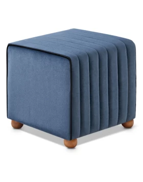 Mona Megapap velvet stool in blue color 40x40x40cm.