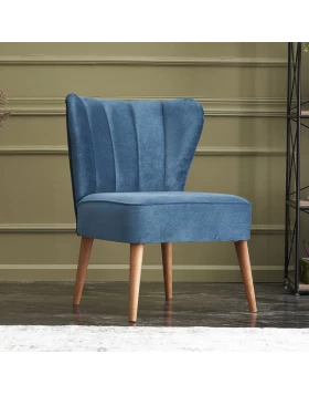 Layla Megapap fabric chair in blue color 64x59x84cm.