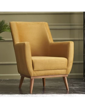 Gonca Megapap velvet armchair in gold color 71x75x87cm.