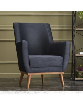 Gonca Megapap velvet armchair in anthracite color 71x75x87cm.