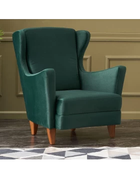 Lola Megapap velvet armchair in dark green color 77x70x92cm.