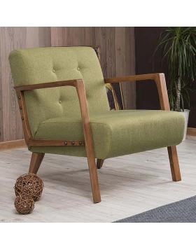 Kemer Megapap fabric armchair in green color 67x76x78cm.