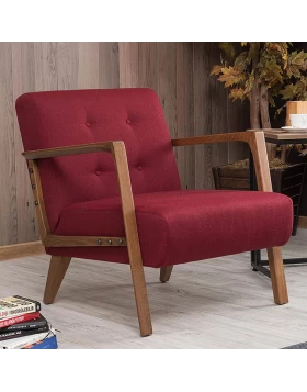 Kemer Megapap fabric armchair in burgundy color 67x76x78cm.