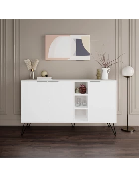 Clara Megapap melamine buffet in white color 142x35,6x83cm.