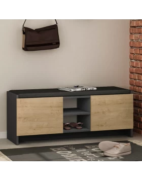 Zulla Megapap melamine entrance furniture in anthracite - oak color 110x37x43cm.