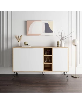 Clara Megapap melamine buffet in oak-white color 142x35,6x83cm.